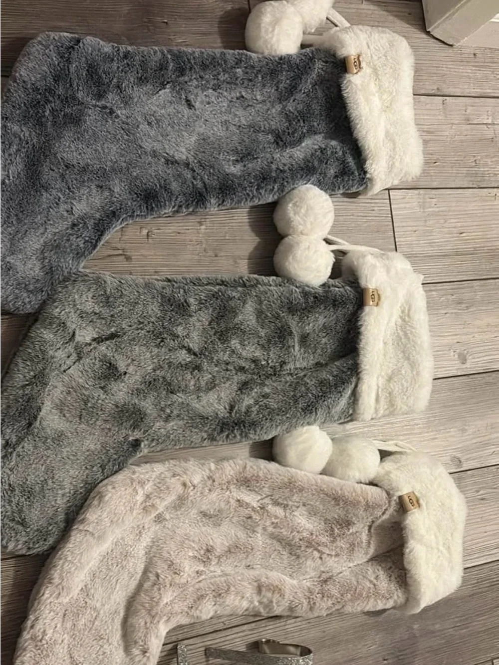 Bundle of 3 UGG nwot Christmas Stockings with hooks included